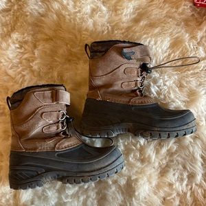 Khombu Boys Waterproof Snow Boots- LeatherRubber